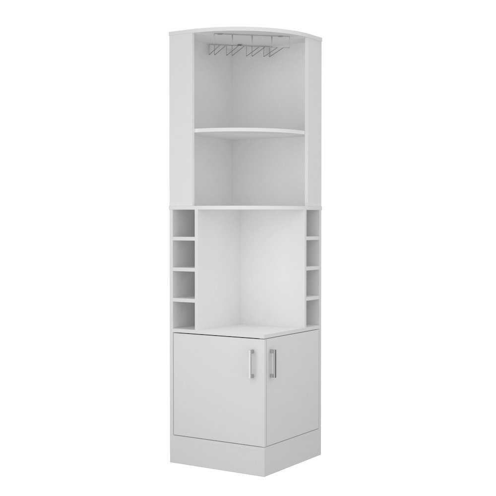 8-Bottle 2-Shelf Bar Cabinet White. Picture 5