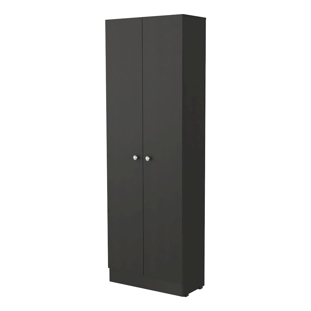 Rectangle 2-Door Storage Tall Cabinet Black Wengue. Picture 2