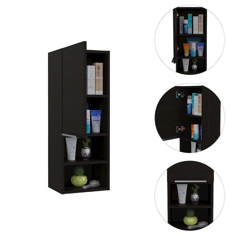 Rectangle 2-Shelf Medicine Cabinet Black Wengue. Picture 4