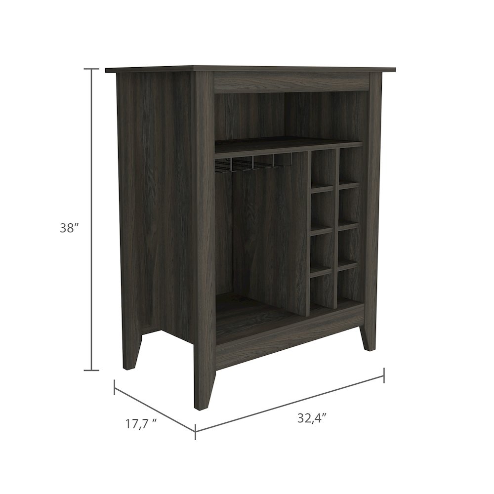 6-Bottle 1-Drawer 1-Shelf Bar Cabinet Carbon Espresso. Picture 3
