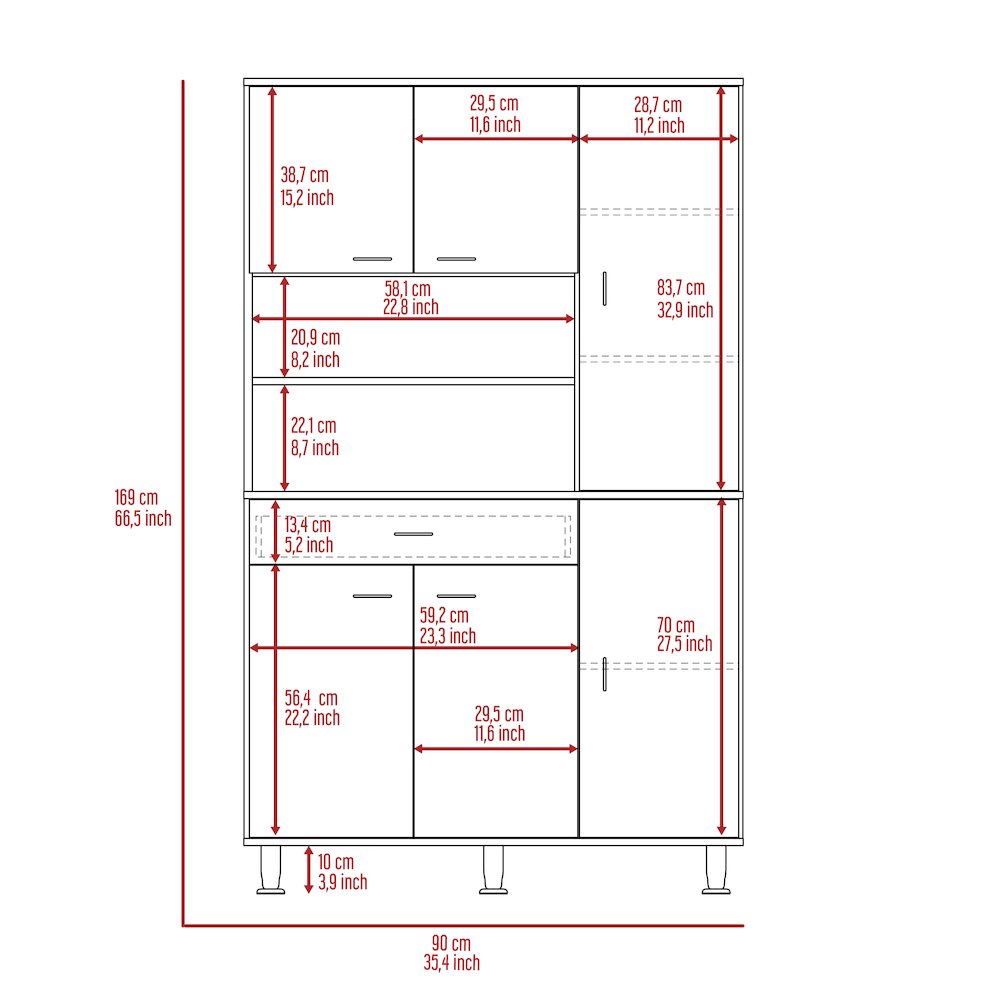 1-Shelf 1-Drawer Pantry Cabinet White. Picture 7