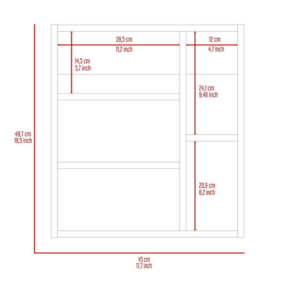 1-Shelf Rectangle Medicine Cabinet with Mirror Black Wengue. Picture 6