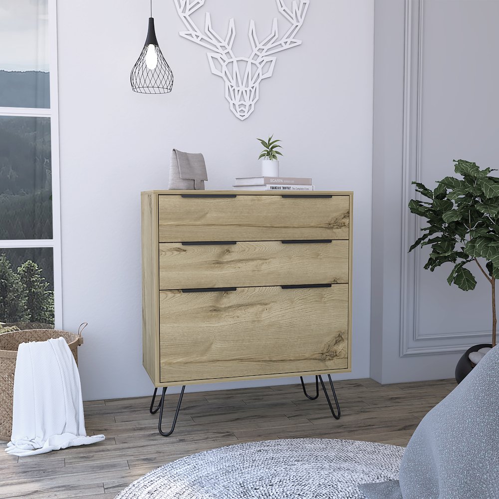 3-Drawer Dresser Light Oak. Picture 4