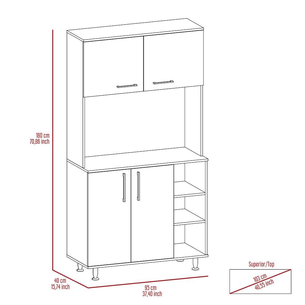 3-Shelf Pantry Cabinet White. Picture 7