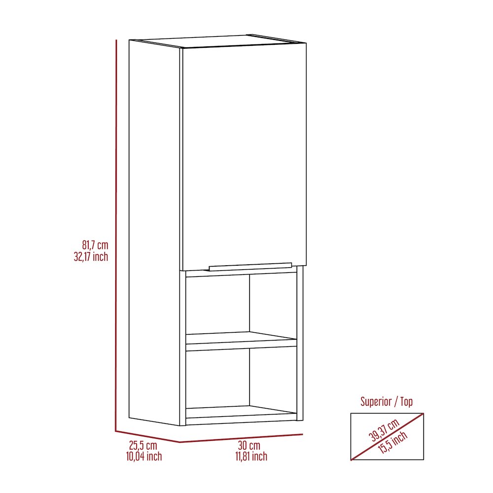 2-Shelf Bathroom Cabinet Light Grey. Picture 7