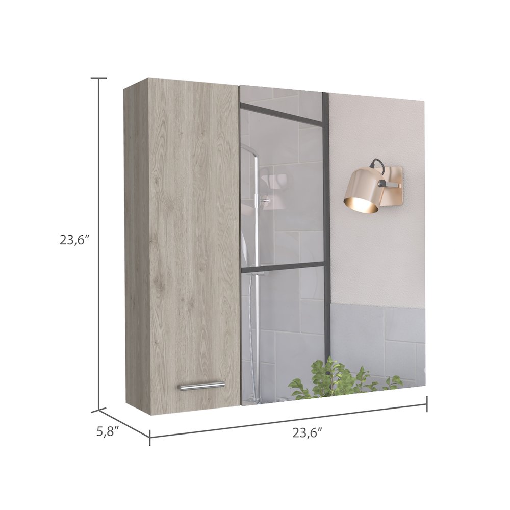 4-Shelf Medicine Cabinet Light Grey. Picture 3