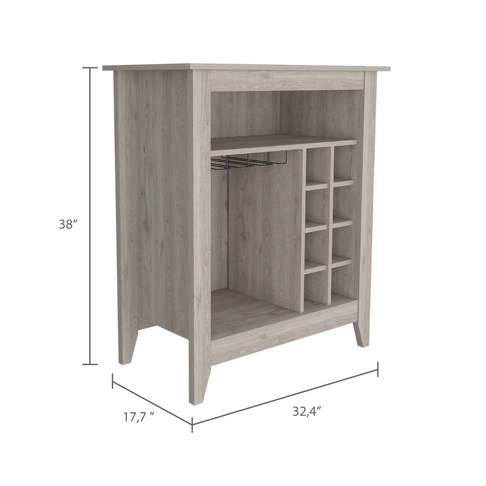 6-Bottle 1-Drawer 1-Shelf Bar Cabinet Light Grey. Picture 3