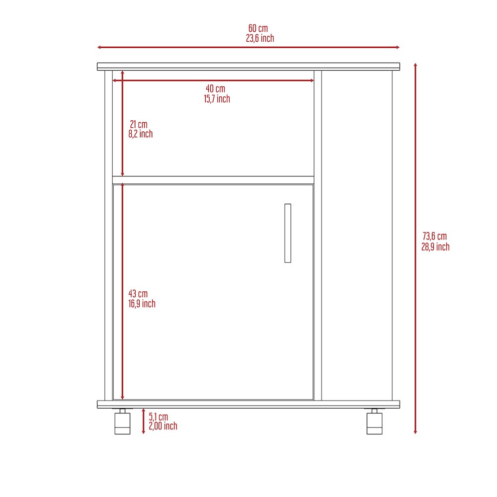 4-Shelf Microwave Cabinet with Caster White. Picture 7