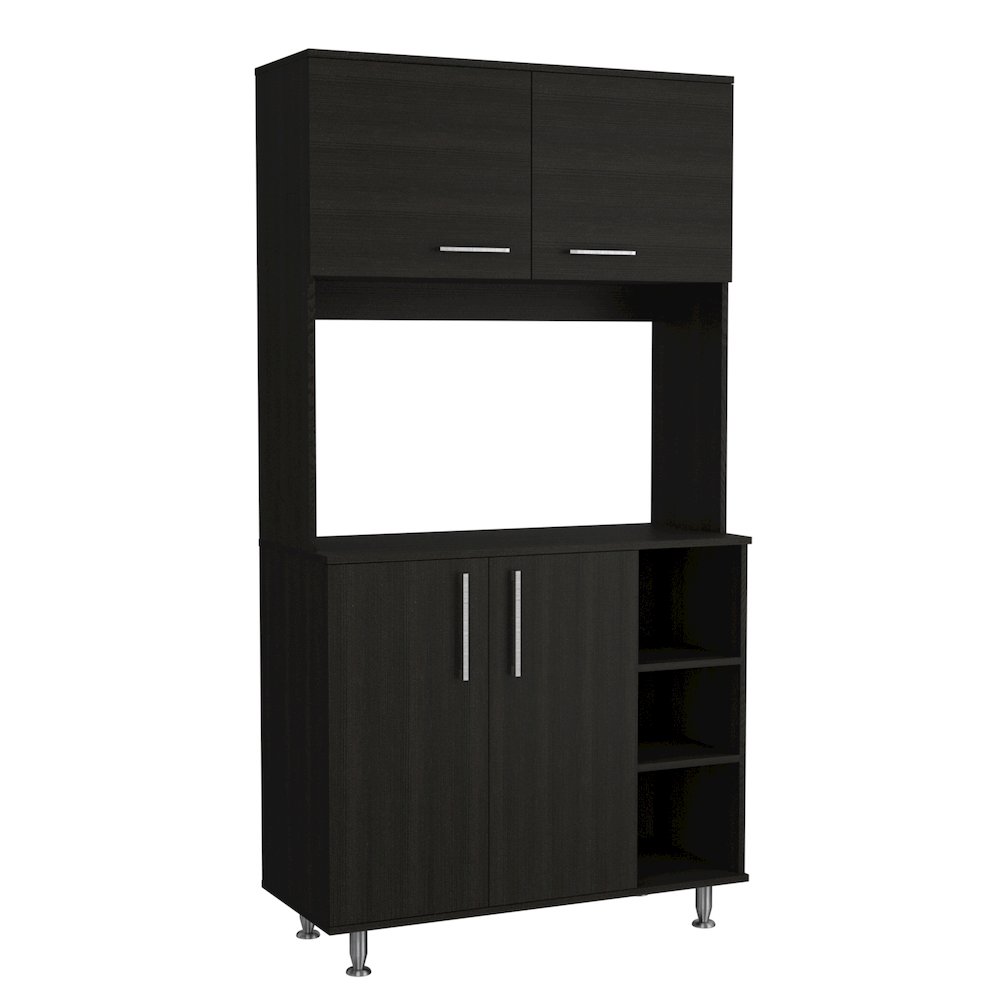 3-Shelf Pantry Cabinet Black Wengue. Picture 2