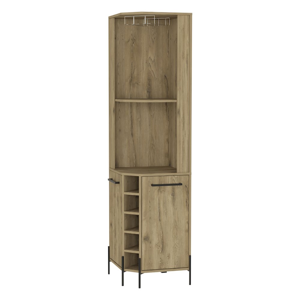 5-Bottle 2-Shelf Bar Cabinet Macadamia. Picture 2