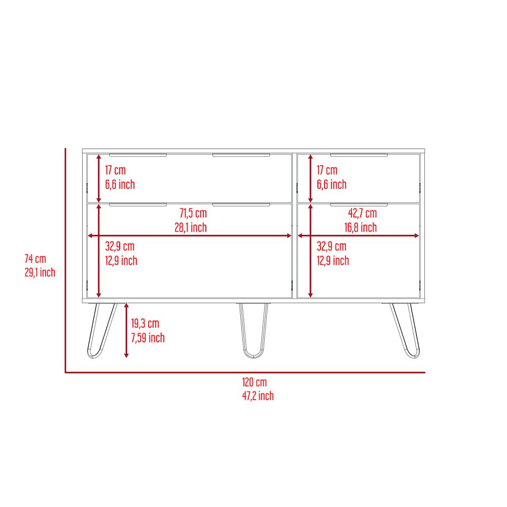 4-Drawer Dresser Light Oak. Picture 7