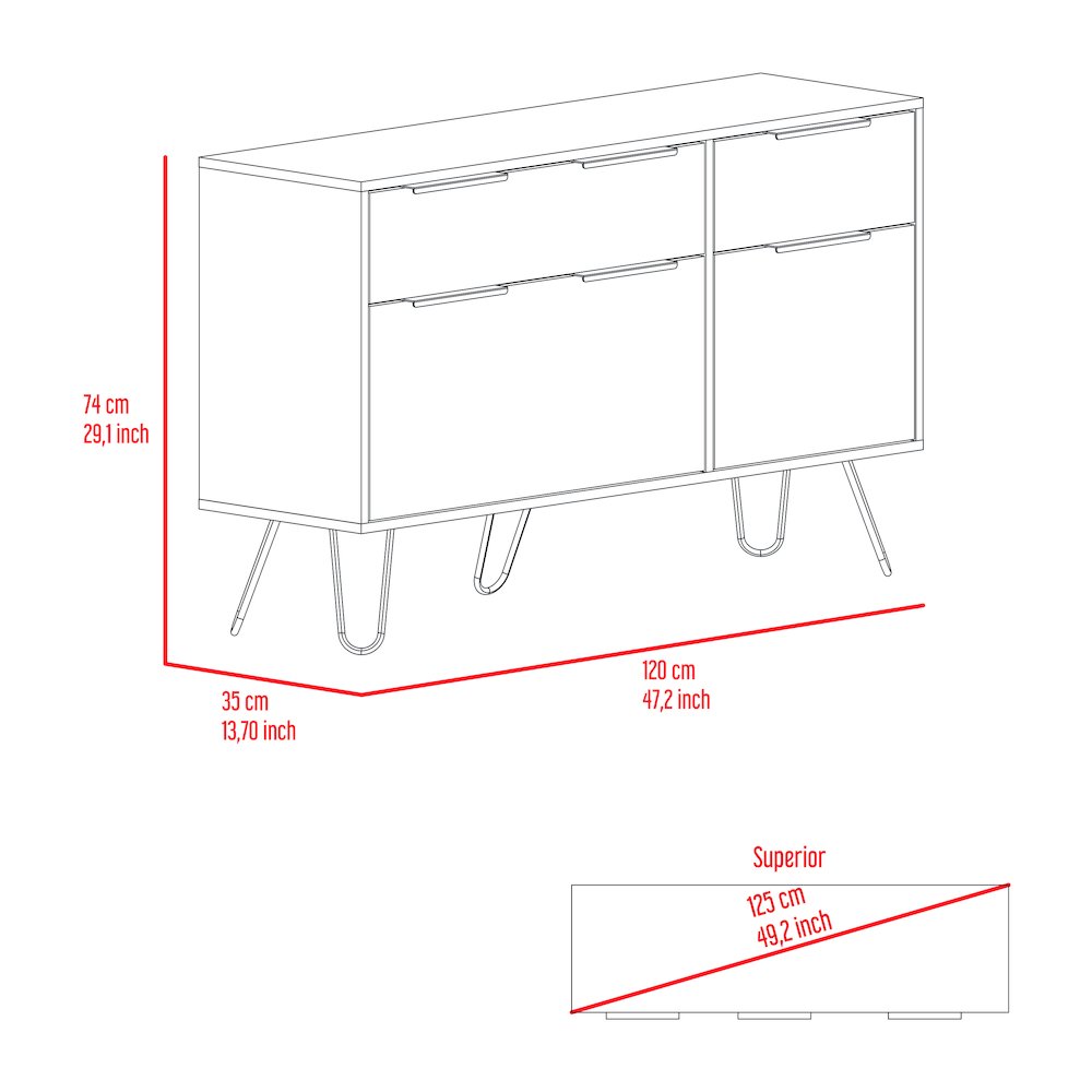 4-Drawer Dresser Light Oak. Picture 6