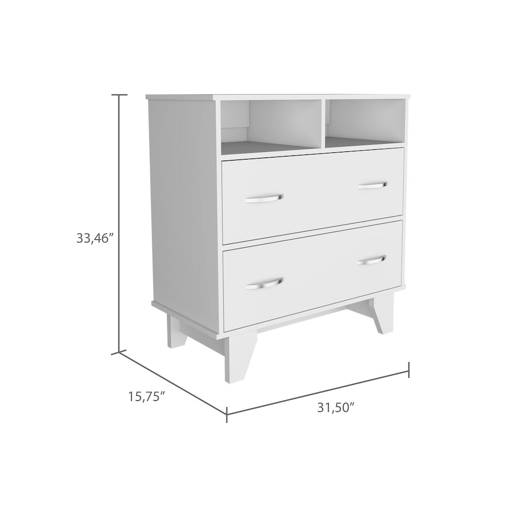 2-Drawer 2-Shelf Dresser White. Picture 3