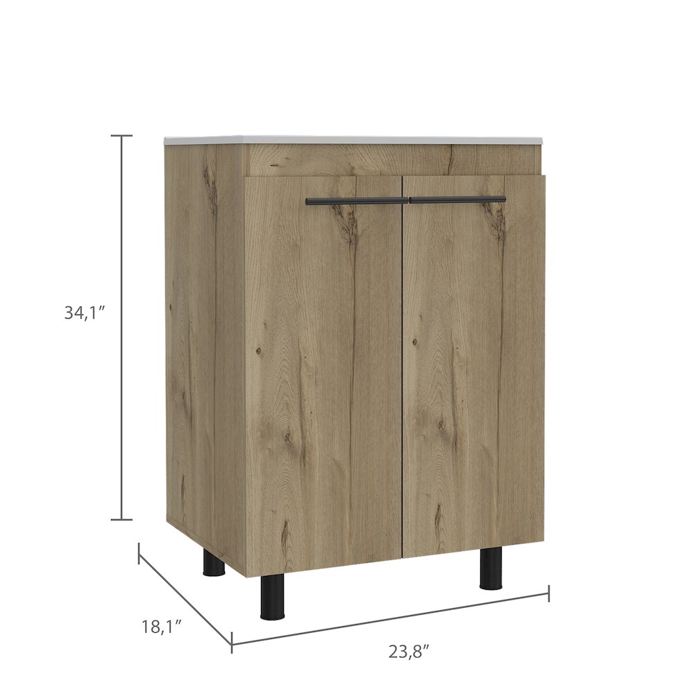 2-Door Rectangle Freestanding Vanity Cabinet Light Oak. Picture 3
