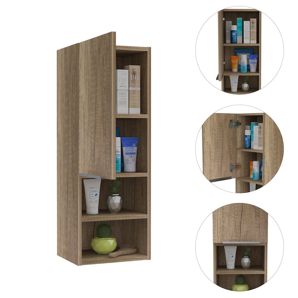 Rectangle 2-Shelf Medicine Cabinet Light Oak. Picture 1