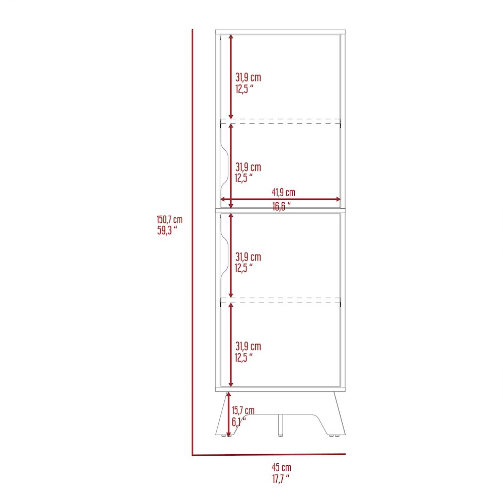 2-Door Pantry Cabinet Light Oak and White. Picture 7
