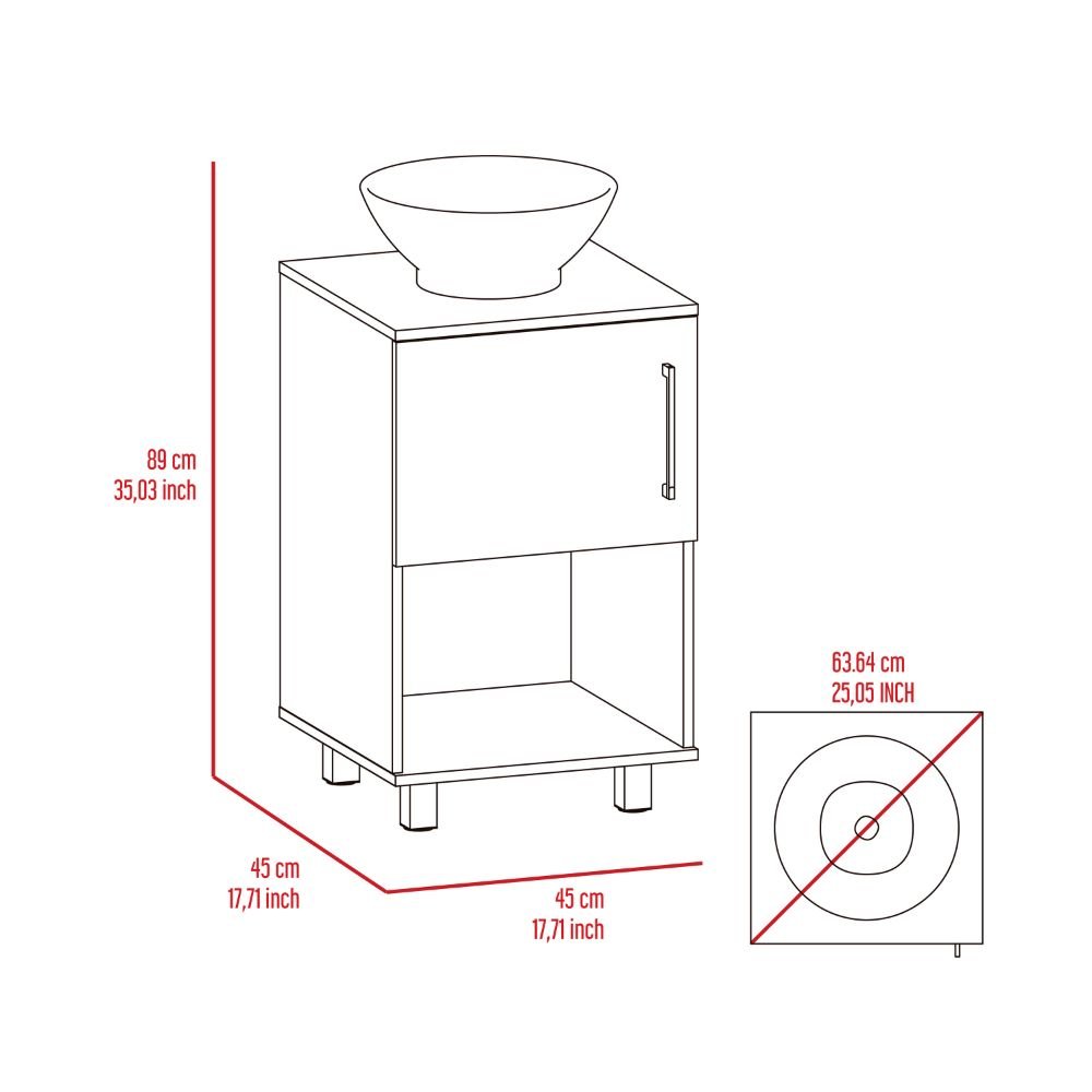 1-Shelf Single Bathroom Vanity Black Wengue. Picture 6