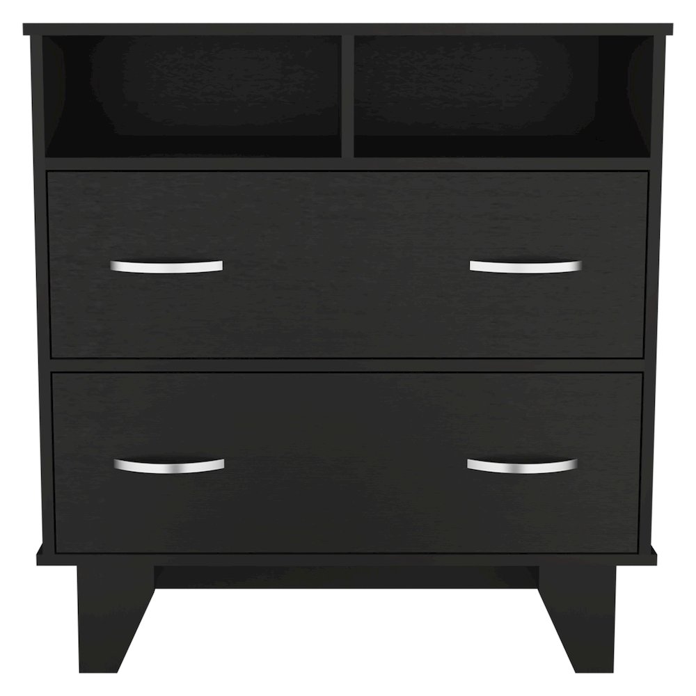2-Drawer 2-Shelf Dresser Black Wengue. Picture 1