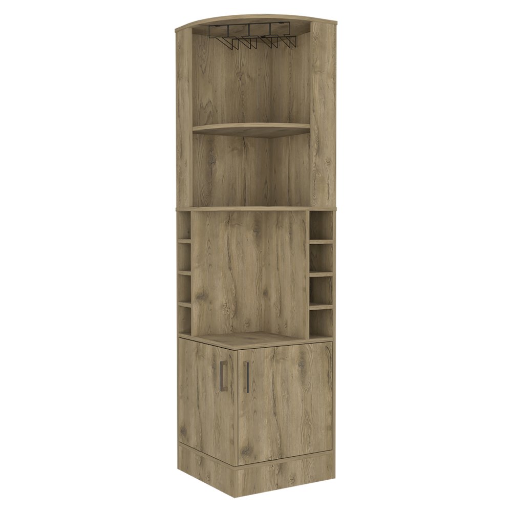 8-Bottle 2-Shelf Bar Cabinet Macadamia. Picture 5