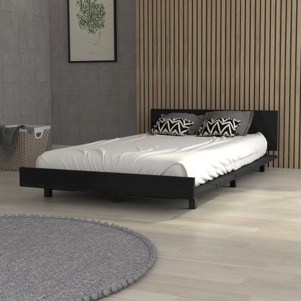 Twin Bed Frame Black Wengue. Picture 4