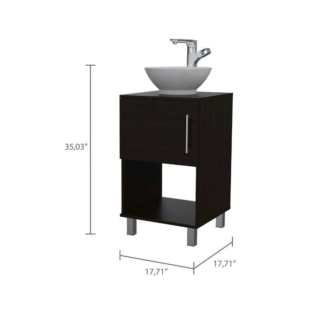 1-Shelf Single Bathroom Vanity Black Wengue. Picture 3