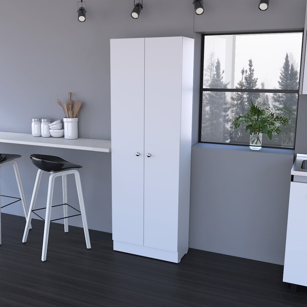 Rectangle 2-Door Storage Tall Cabinet White. Picture 4