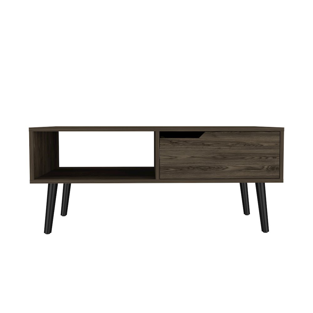 1-Drawer 1-Shelf 12-Bottle Wine Cabinet Dark Walnut. Picture 2