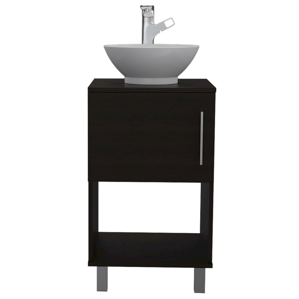 1-Shelf Single Bathroom Vanity Black Wengue. Picture 2
