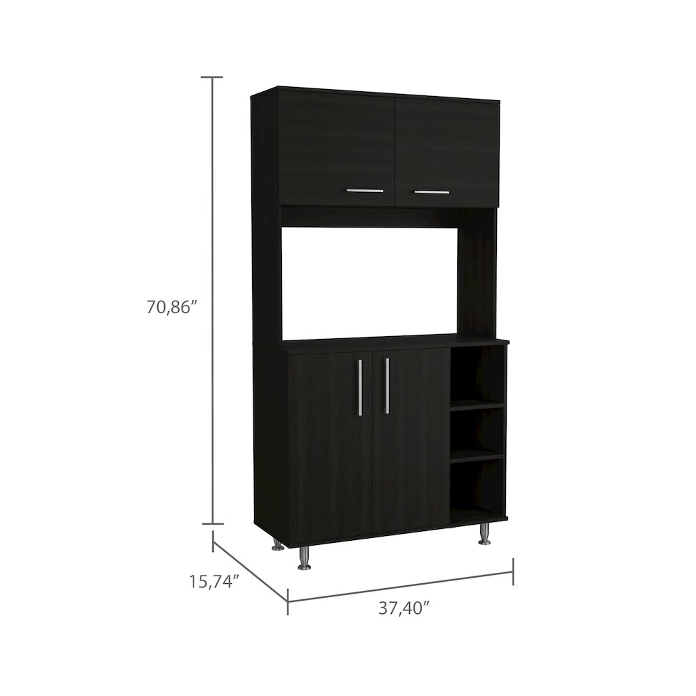 3-Shelf Pantry Cabinet Black Wengue. Picture 3