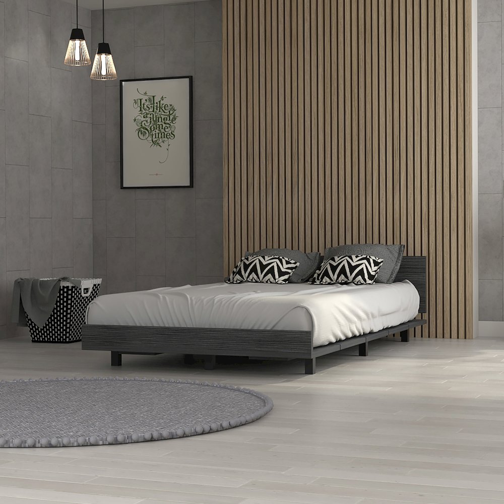 Twin Bed Frame Smokey Oak. Picture 4