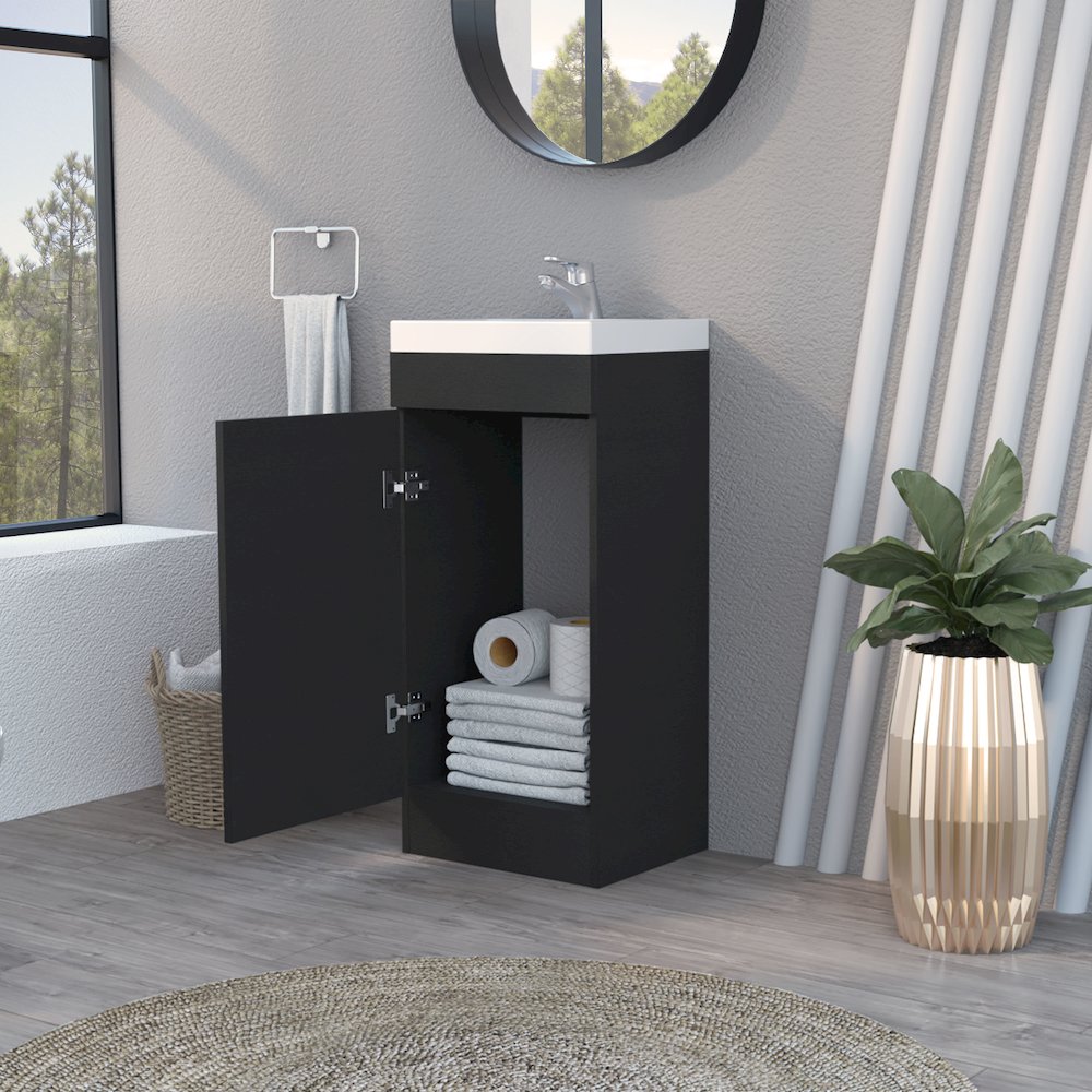 Rectangle Bathroom Vanity Black Wengue. Picture 5