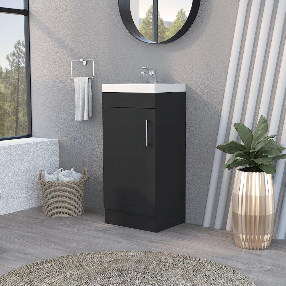 Rectangle Bathroom Vanity Black Wengue. Picture 4