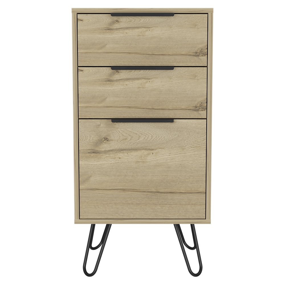 3-Drawer Rectangle Dresser Light Oak. Picture 1