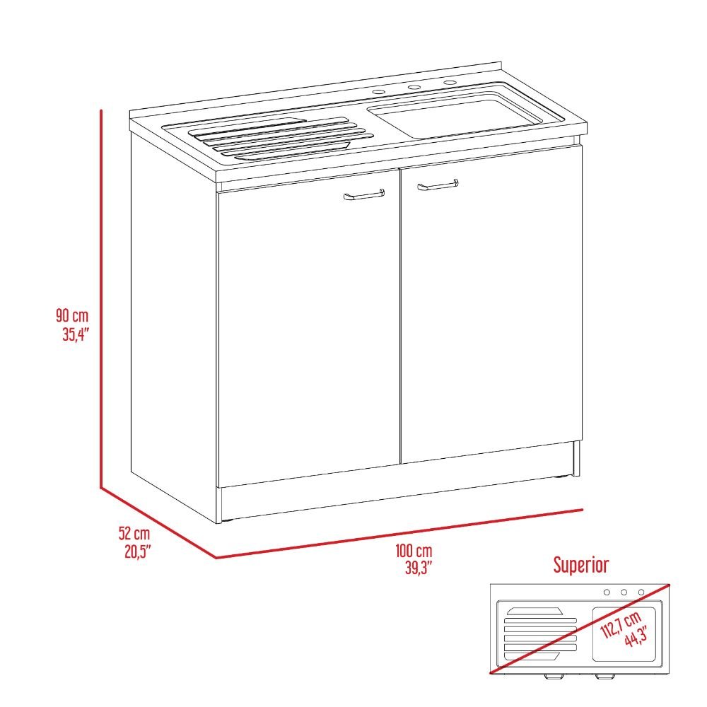 Rectangle 2-Door Utility Sink and Cabinet White and Light Gray. Picture 6