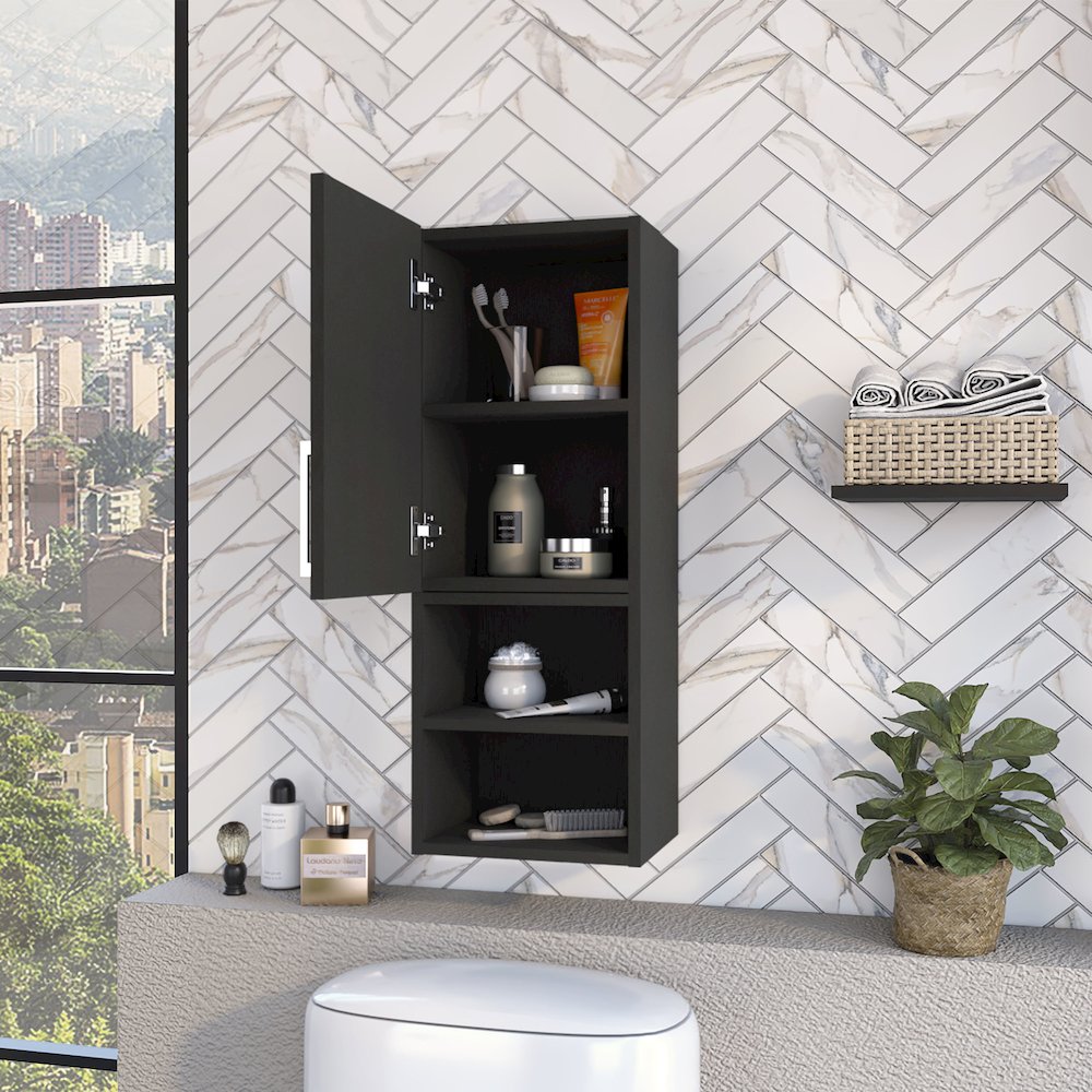 2-Shelf Medicine Cabinet Black Wengue. Picture 5