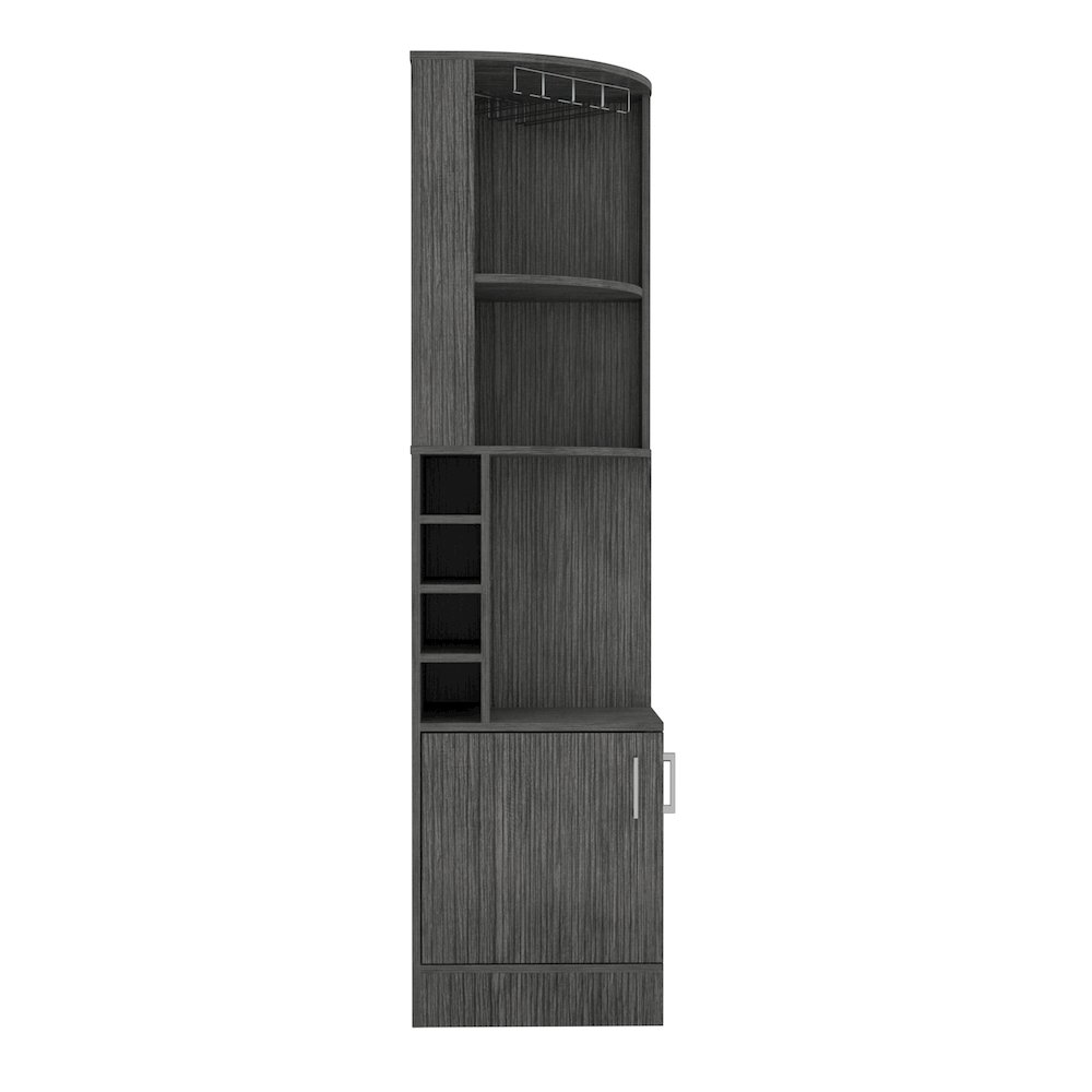 8-Bottle 2-Shelf Bar Cabinet Smokey Oak. Picture 5