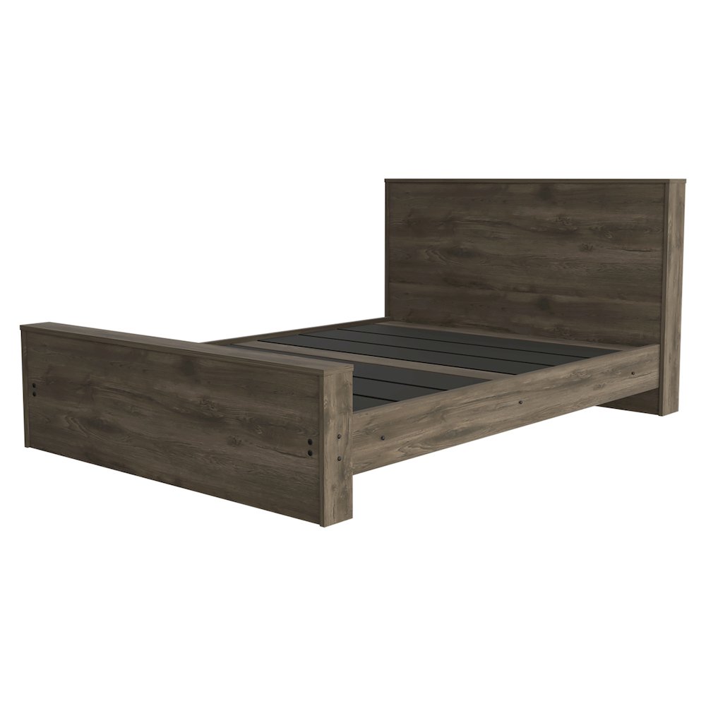Rectangle Full Bed Frame Dark Brown. Picture 2