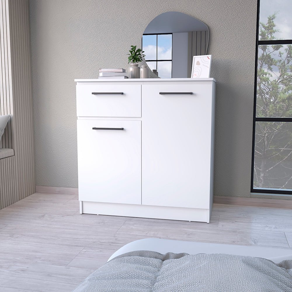 2-Door 1-Drawer Dresser White. Picture 2