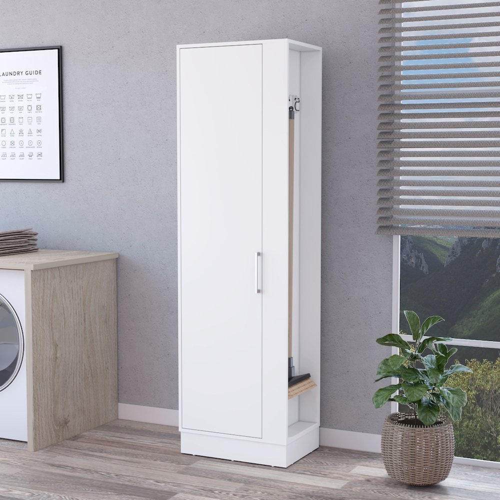 2-Door 6-Shelf Tall Storage Cabinet White. Picture 4
