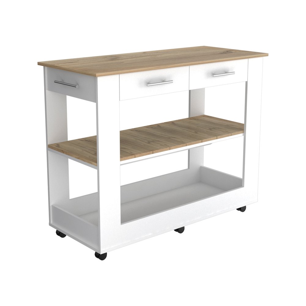 6-Shelf 1-Door 3-Drawer 2-piece Kitchen Set, Kitchen Island and Kitchen Cart. Picture 3