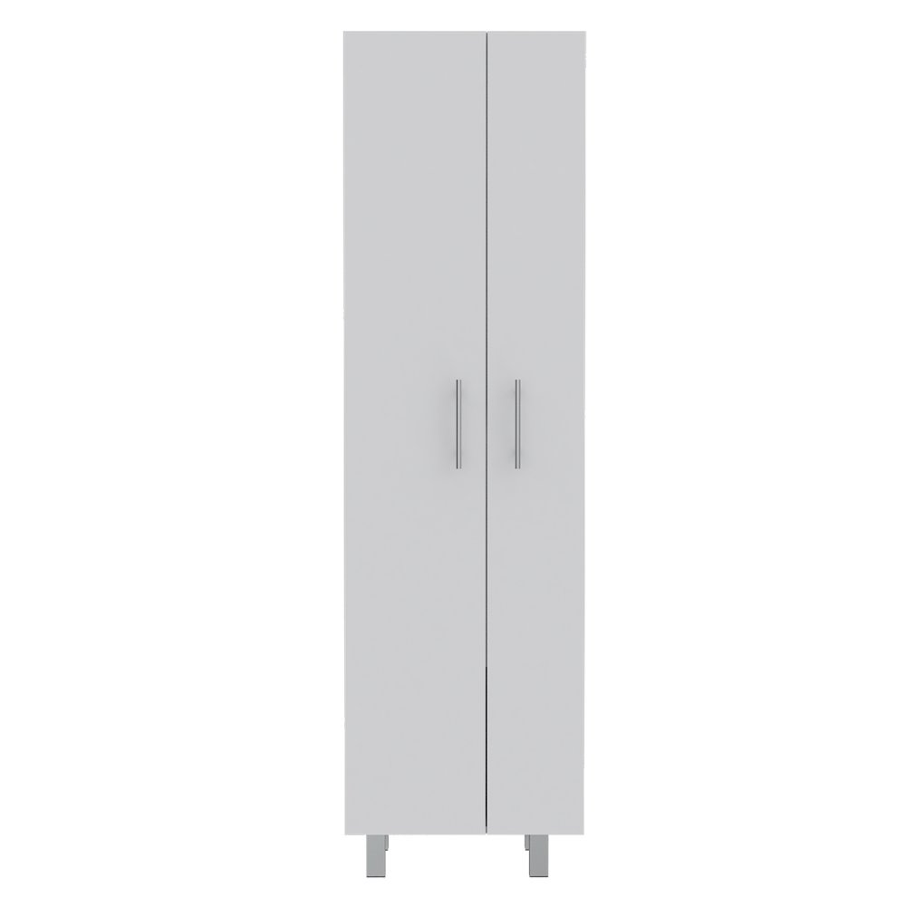 9-Shelf 2-Door 2-piece Kitchen Set, Kitchen Island and Pantry White. Picture 1