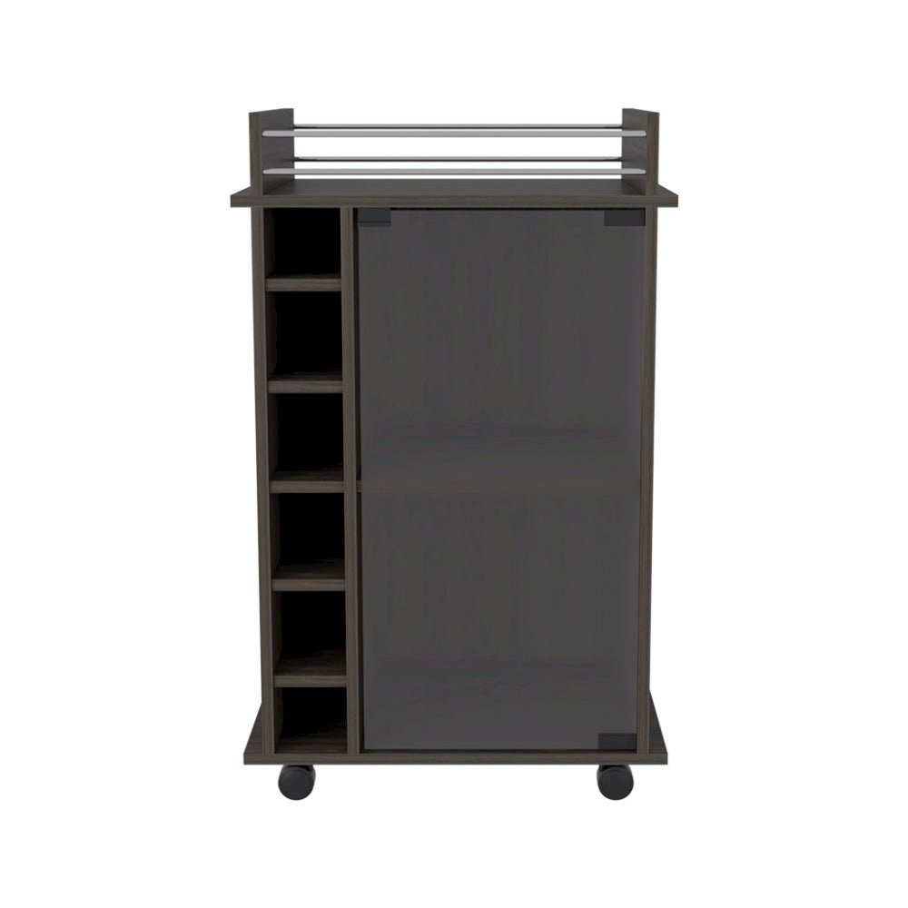 4-Shelf 2-piece Living Room Set, Coffee Table and Bar Cabinet Black and Espresso. Picture 1
