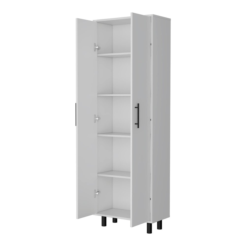 2-Door 5-Shelf Kitchen Pantry White. Picture 2