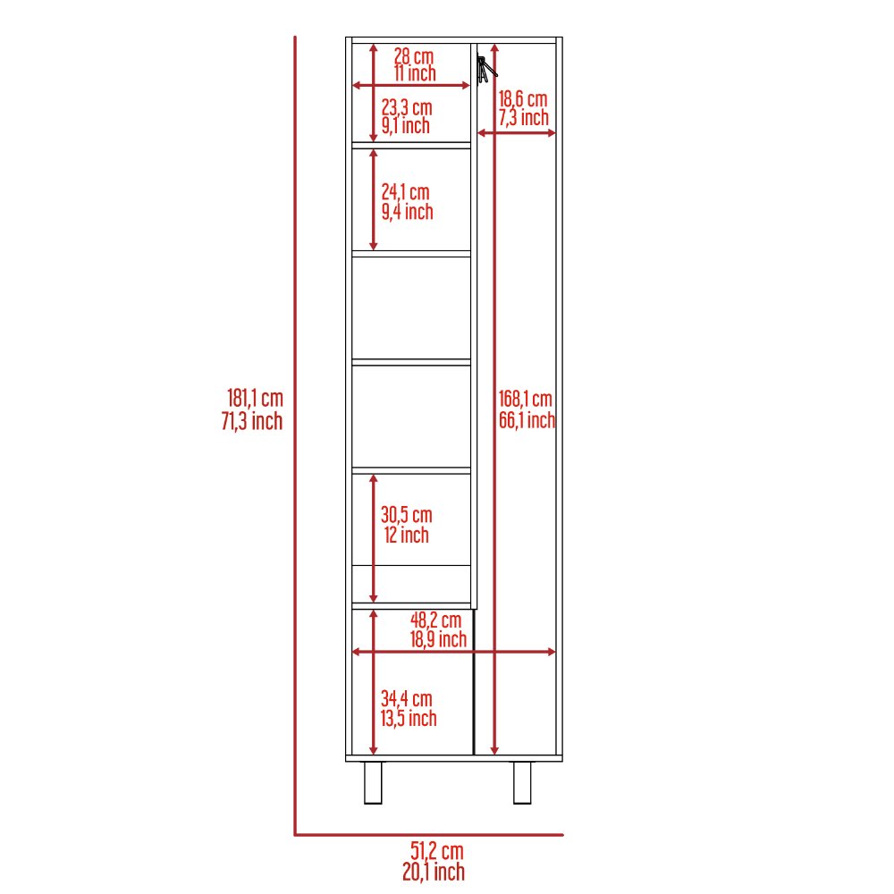 7-Shelf 4-Door 2-piece Kitchen Set, Kitchen Island and Pantry White. Picture 6