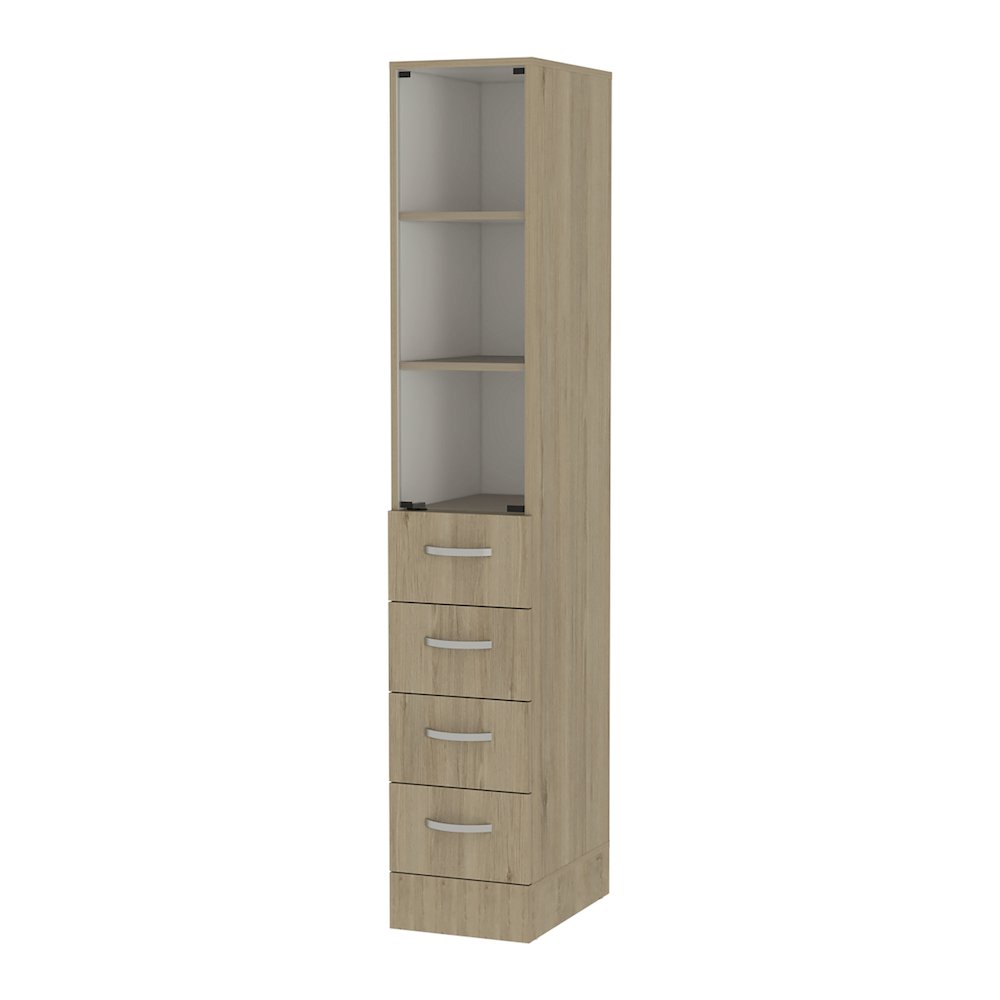 4-Drawer 3-Shelf Linen Cabinet Light Pine. Picture 5