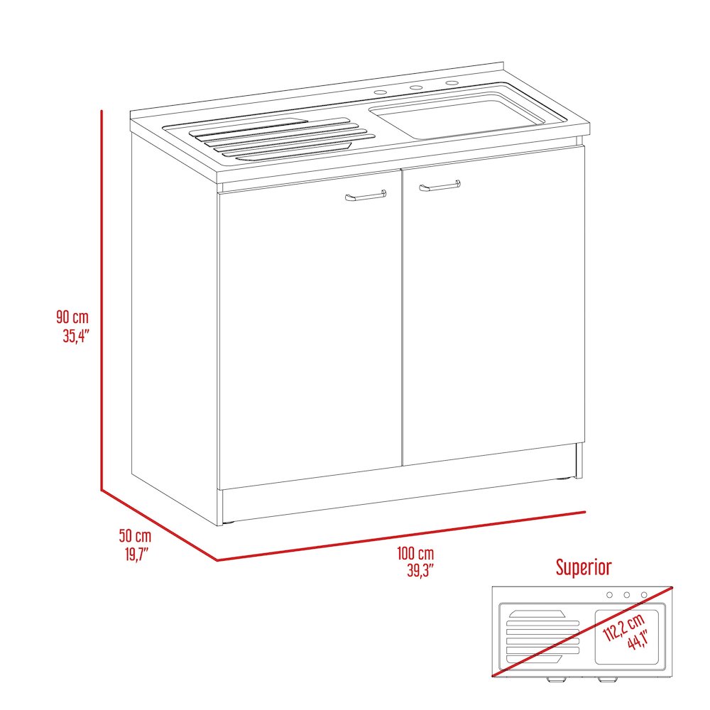4-Door 2-piece Kitchen Set, Utility Sink Cabinet and Pantry Cabinet White. Picture 3