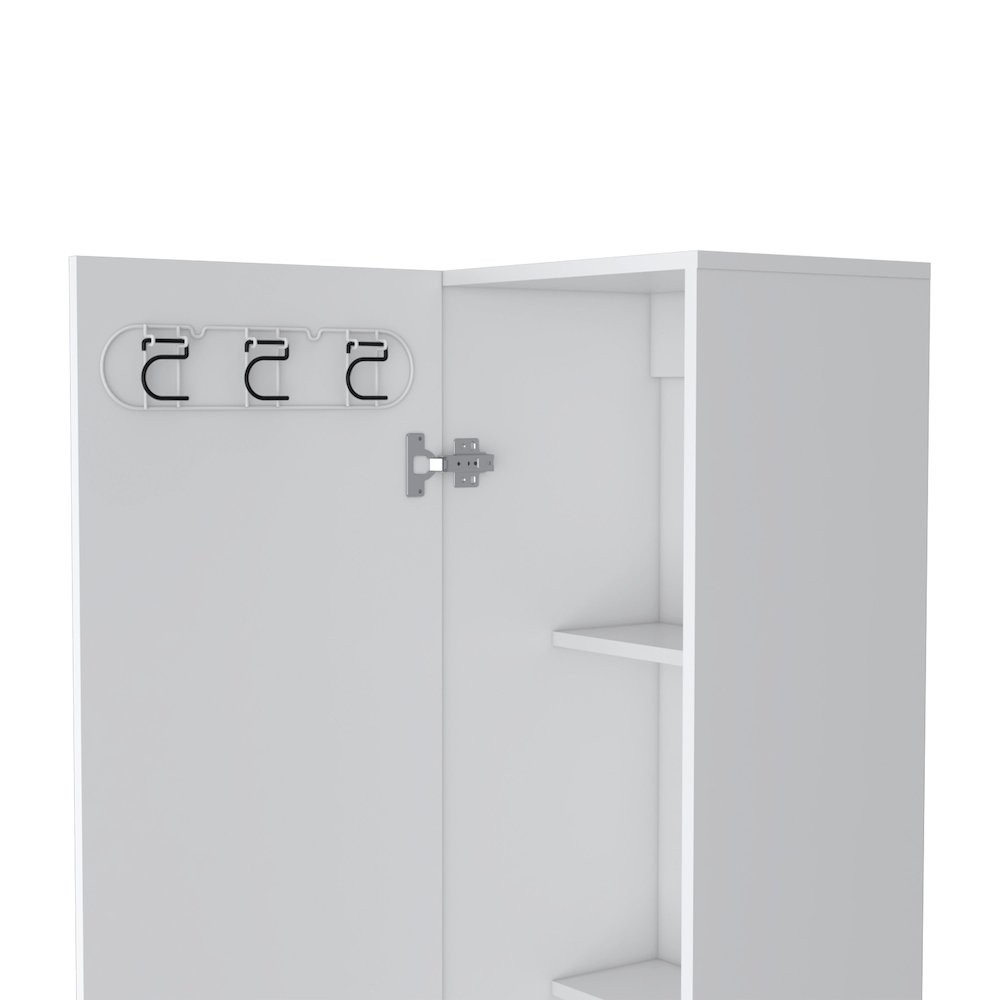 1-Door 4-Shelf Tall Storage Cabinet White. Picture 2