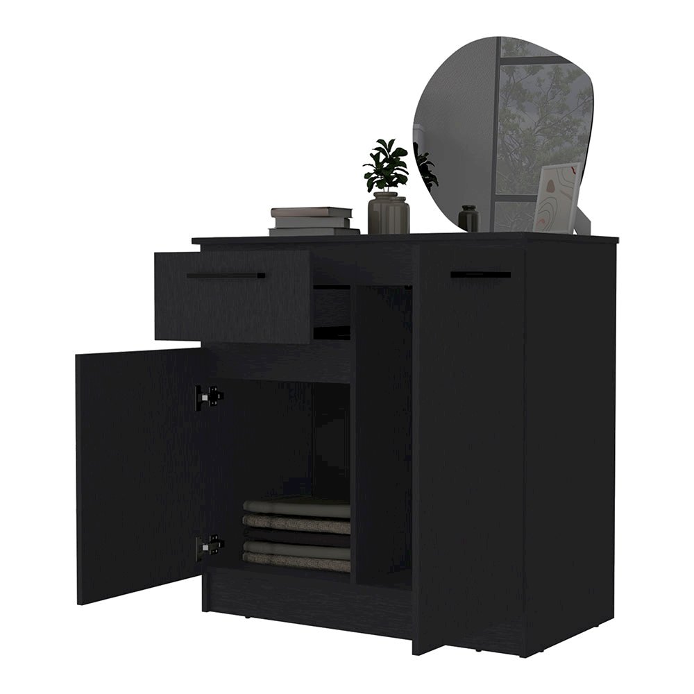 2-Door 1-Drawer Dresser Black. Picture 3