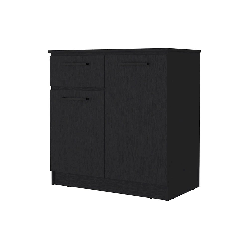 2-Door 1-Drawer Dresser Black. Picture 1