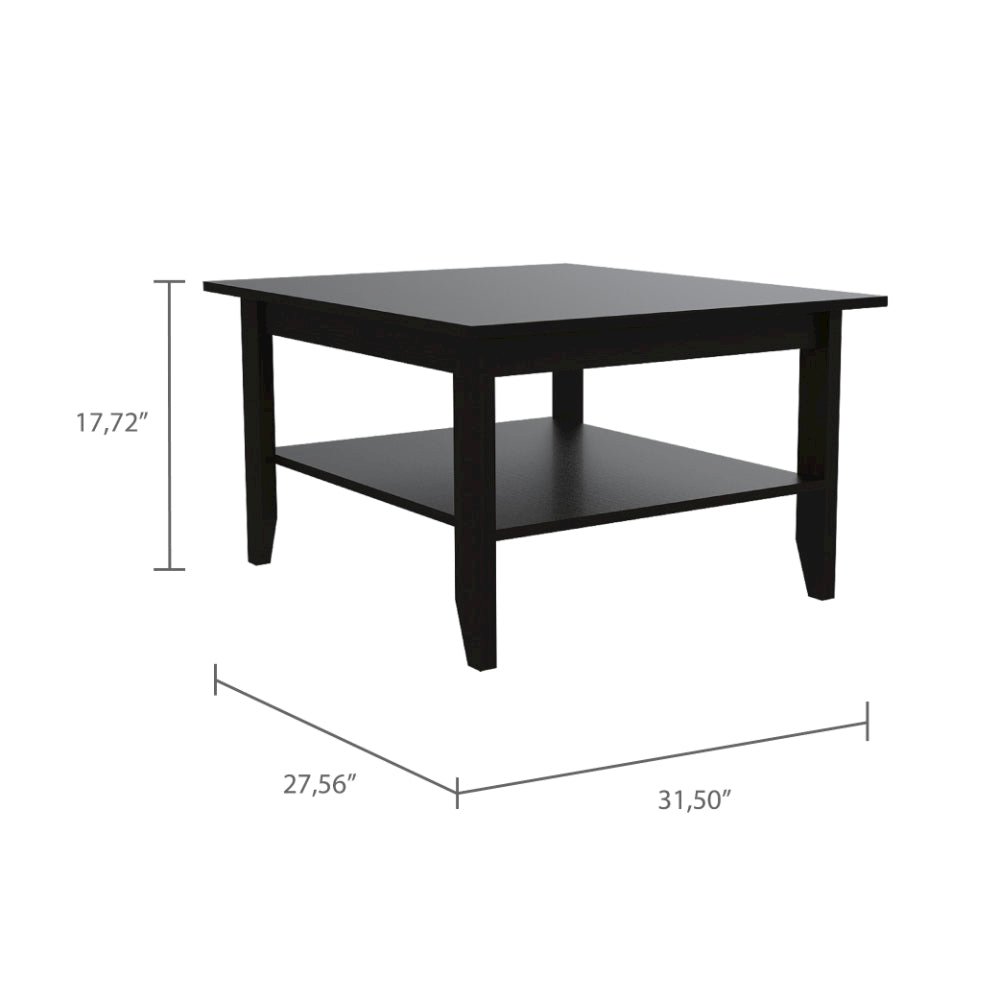 4-Shelf 2-piece Living Room Set, Coffee Table and Bar Cabinet Black and Espresso. Picture 3
